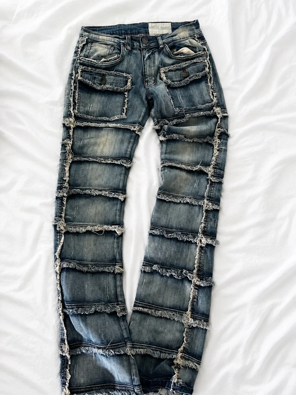 Twisted Men's Distressed Blue Straight Jeans